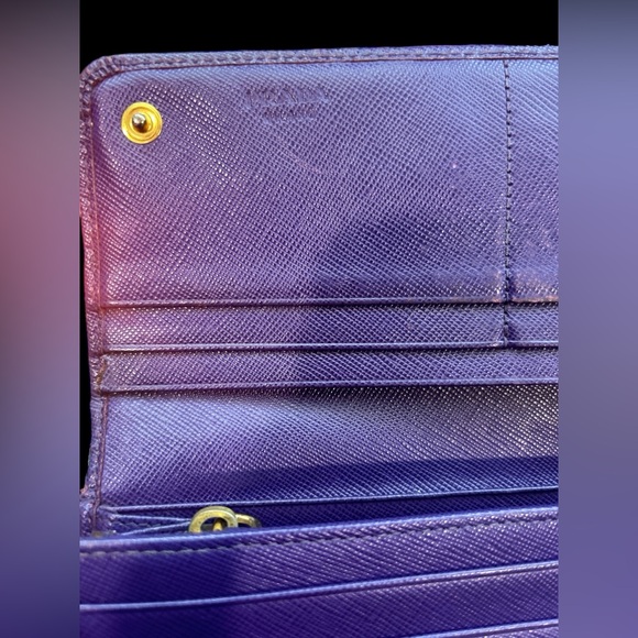 Prada Purple Long Wallet With COA - Picture 7 of 16